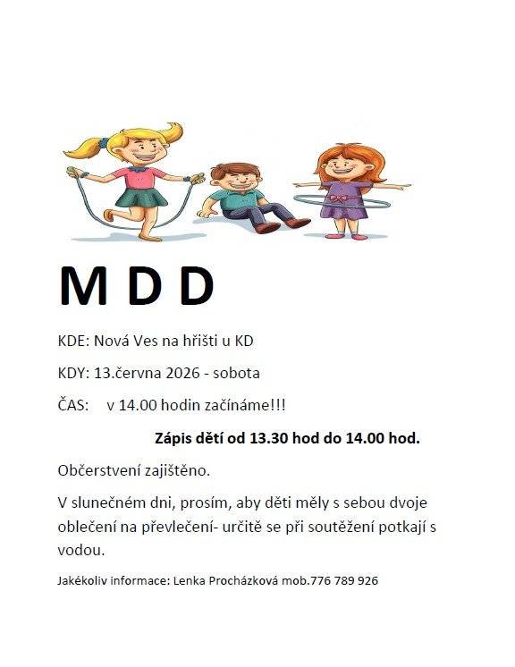 Všechny vás srdečně zveme na dětský den.