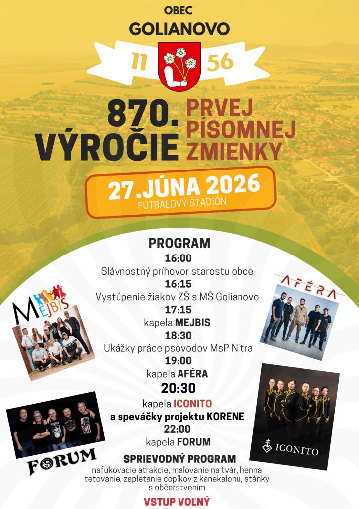 Golianovo - 870. výročie obce