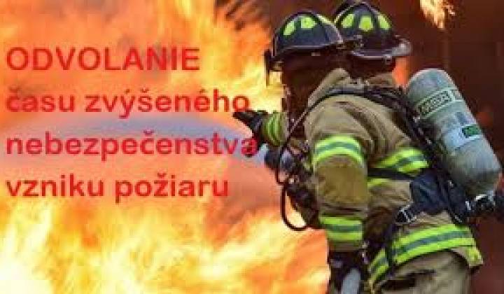 OR HAZZ odvoláva čas zvýšeného nebezpečenstva vzniku požiaru na lesných pozemkoch.