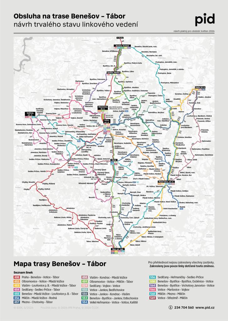 Přinášíme poslední informace o změnách v autobusové dopravě od 1. července 2026, kdy dojde k zavedení nového integrovaného dopravního systému Jihočeského kraje – IDESKA. Po jednání se zástupci IDSK se nám podařilo některé z našich připomínek do nových jízdních řádu prosadit, ale bohužel ne všechny.