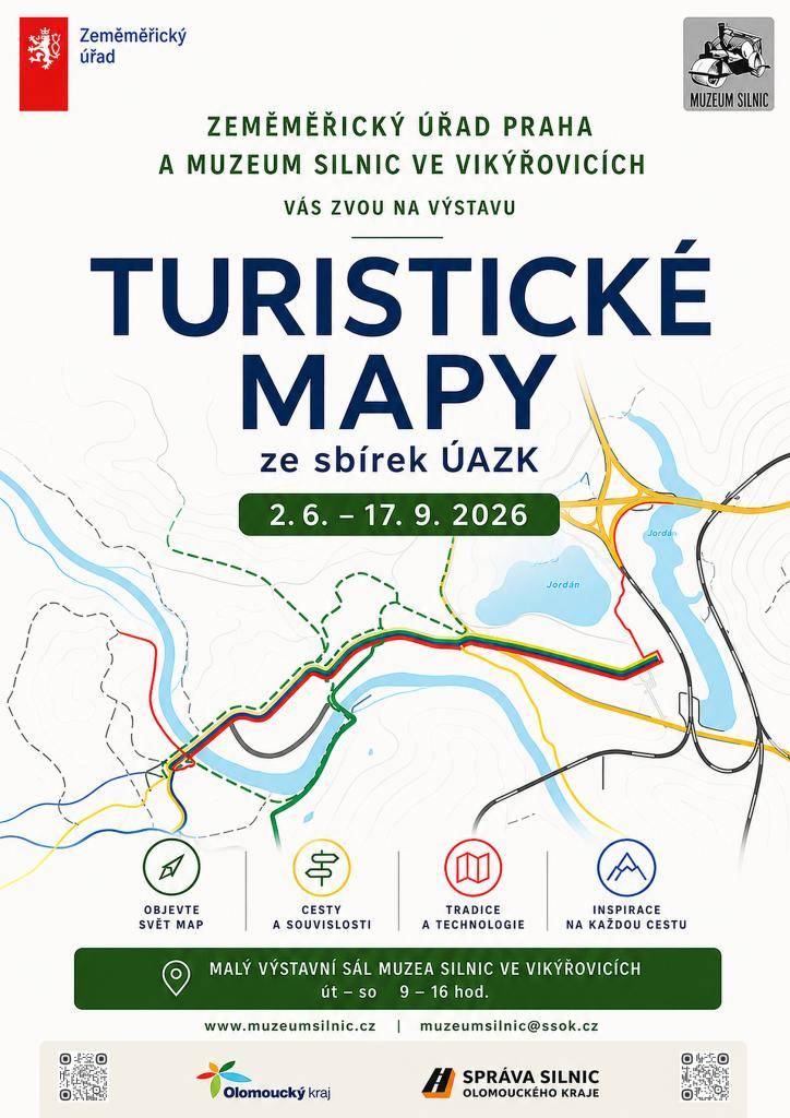 Přijďte si prohléhnout zajímavé turistické mapy a zapojit se do soutěže.     Malý výstavní sál muzea silnic ve Vikýřovicích.  ÚT - SO  9.00 - 16.00