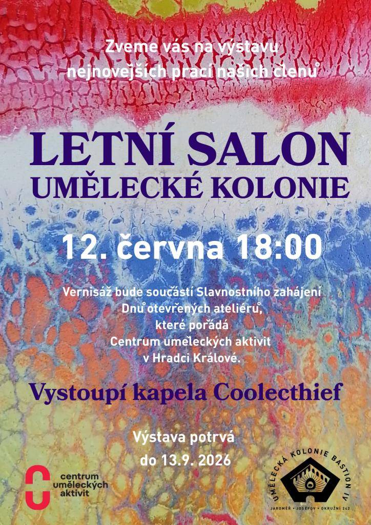 Zveme Vás na letní salon v našem uměleckém centru. Nenechte si ujít tuto příležitost a pojďme se potkat s uměním.