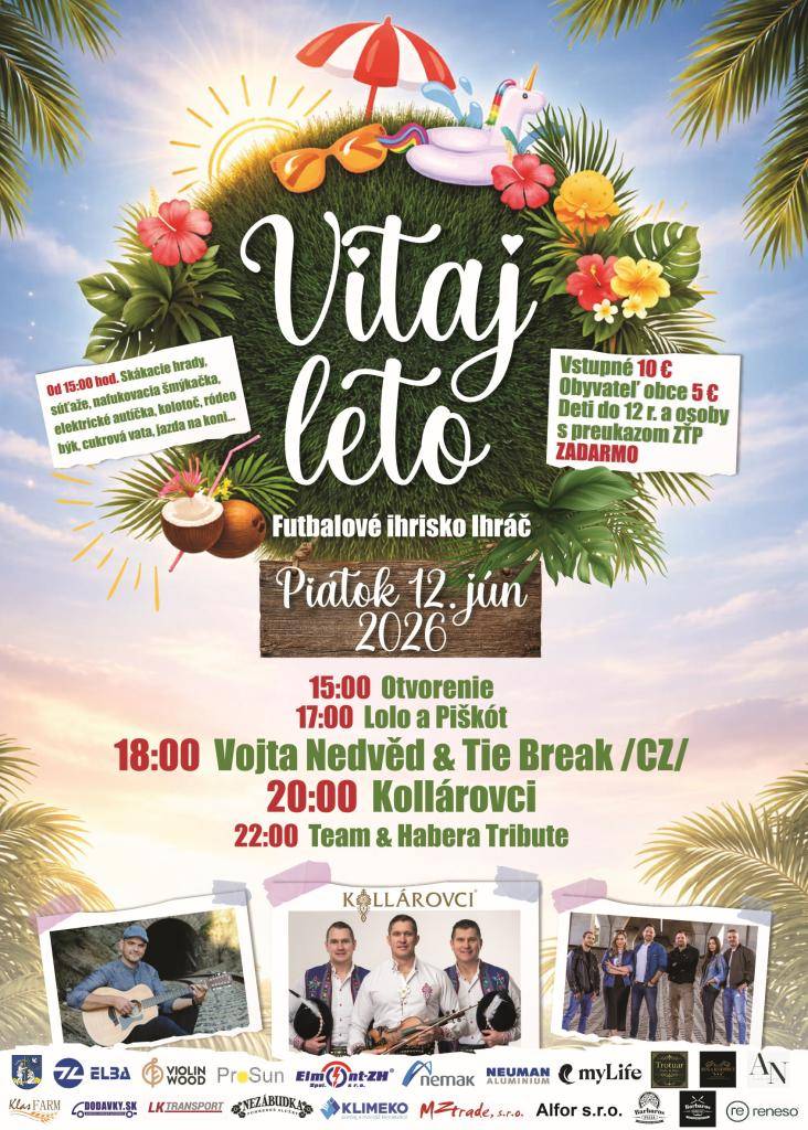 Obec Ihráč pozýva všetkých na podujatie "Vitaj leto"