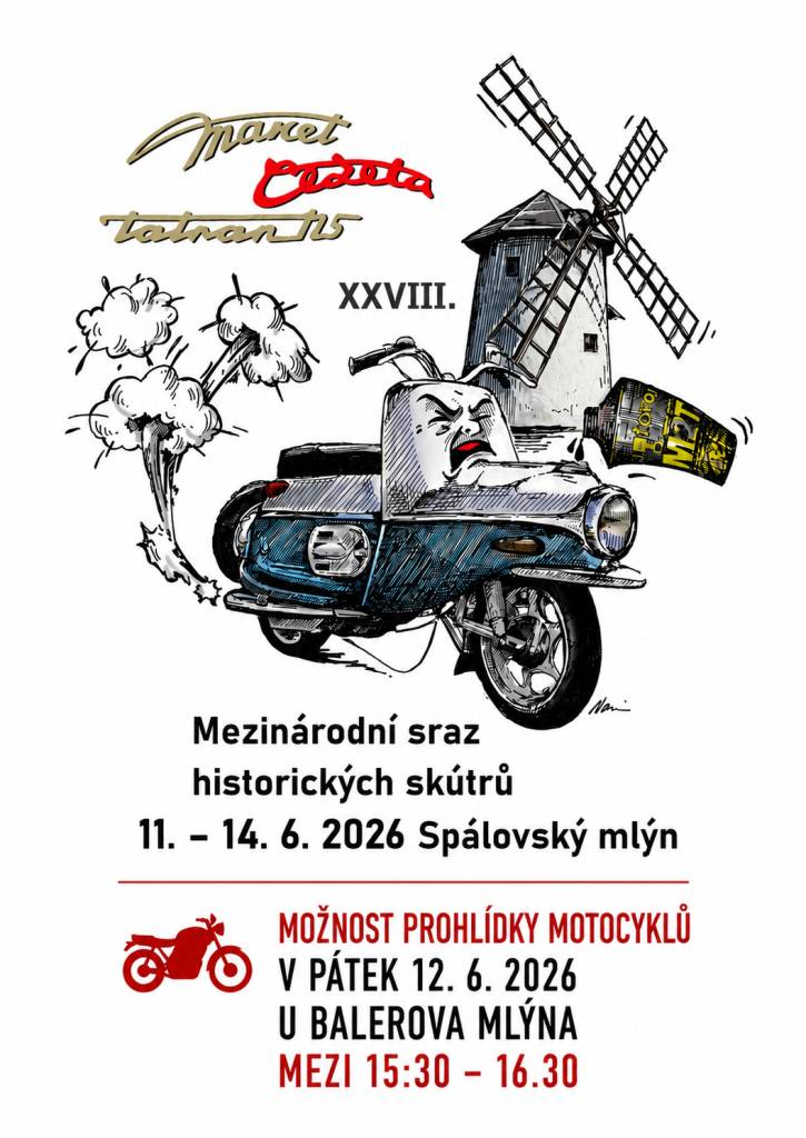 MOŽNOST PROHLÍDKY MOTOCYKLŮ  V PÁTEK 12.6.2026 U BALEROVA MLÝNA  MEZI 15:30 - 16:30