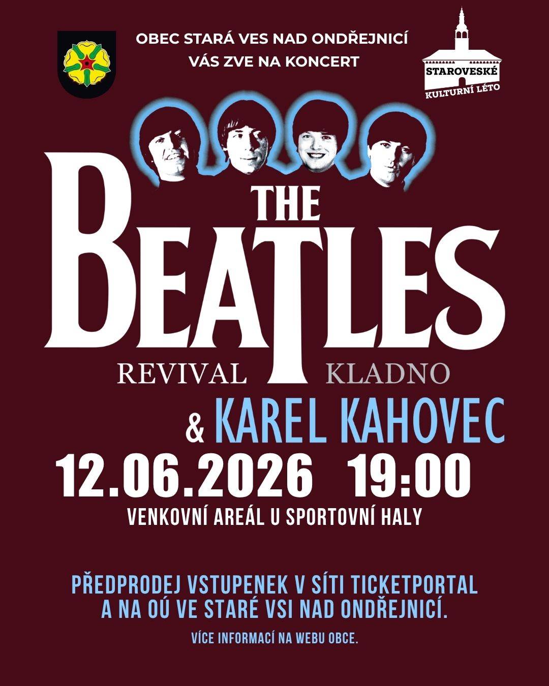 Obec Stará Ves nad Ondřejnicí zve na koncert, který se koná v pátek 12. června.