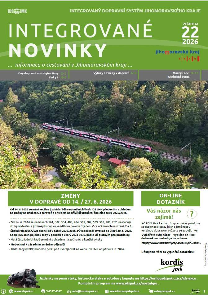 Informace o cestování v Jihomoravském kraji...