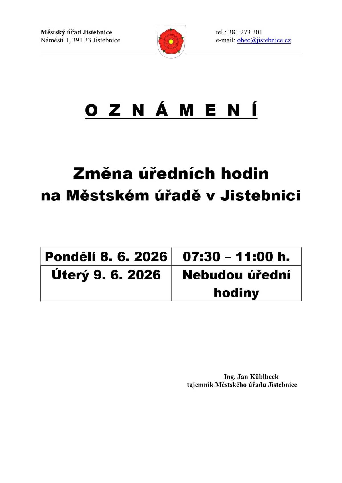 8. a 9. června 2026