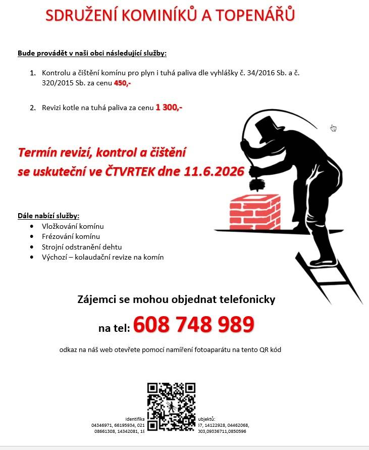 Čištění komínů 11.6.2026