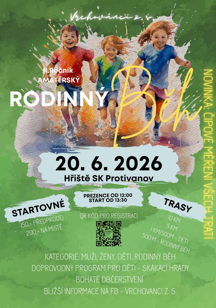 Akce je určena dětem, dospělým i celým rodinám a jeho cílem je podpora pohybu, sportu a společného trávení času v přírodě. Celé závodní odpoledne se koná na fotbalovém hřišti v Protivanově. Všechny tratě budou měřeny čipy. Pro děti budou připraveny skákací hrady a pro všechny bohaté občerstvení a hromada zábavy.