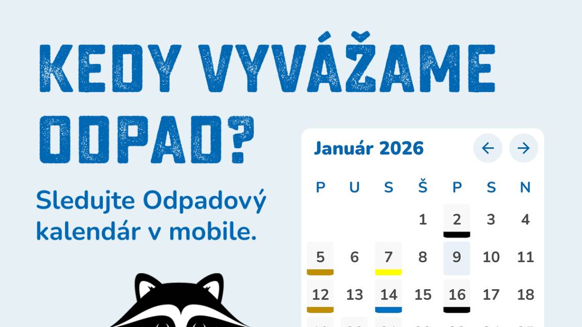 Bezplatná mobilná aplikácia Odpadový kalendár