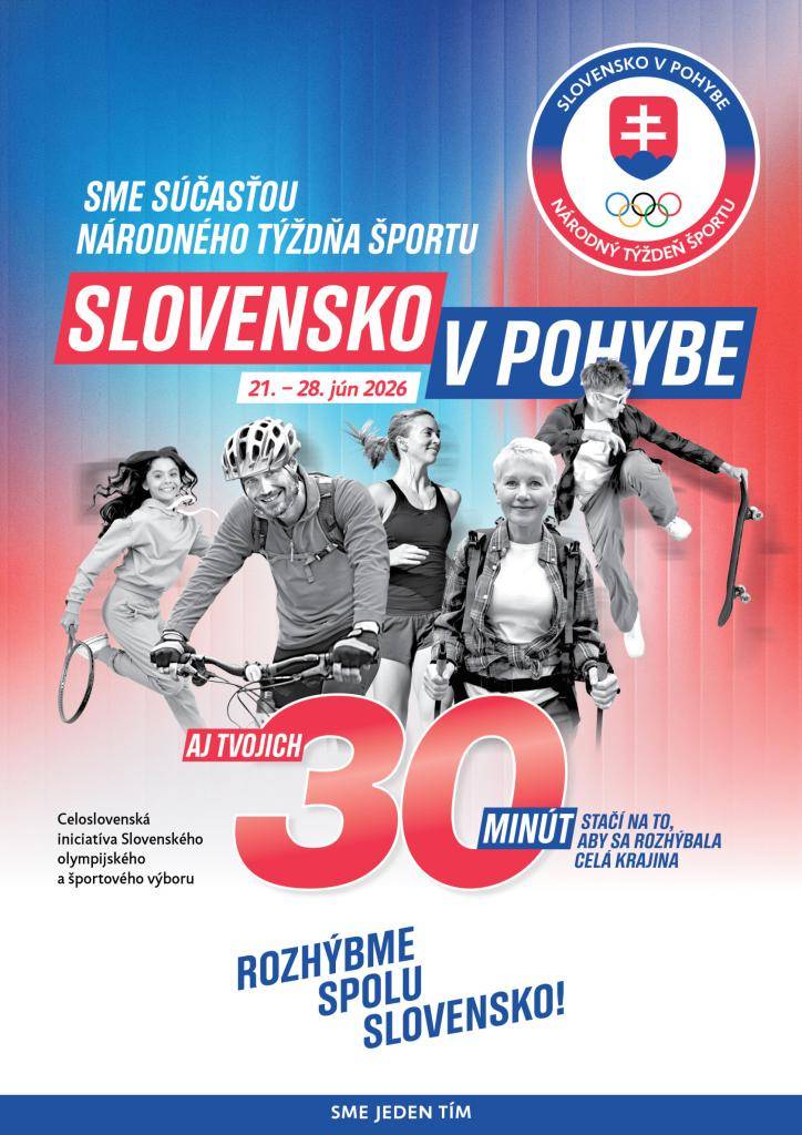Slovenský olympijský a športový výbor (SOŠV) pripravuje na štvrtý júnový týždeň 2026 iniciatívu „Národný týždeň športu, pohybových aktivít a zdravého životného štýlu (ďalej len Národný týždeň športu) - Slovensko v pohybe“.