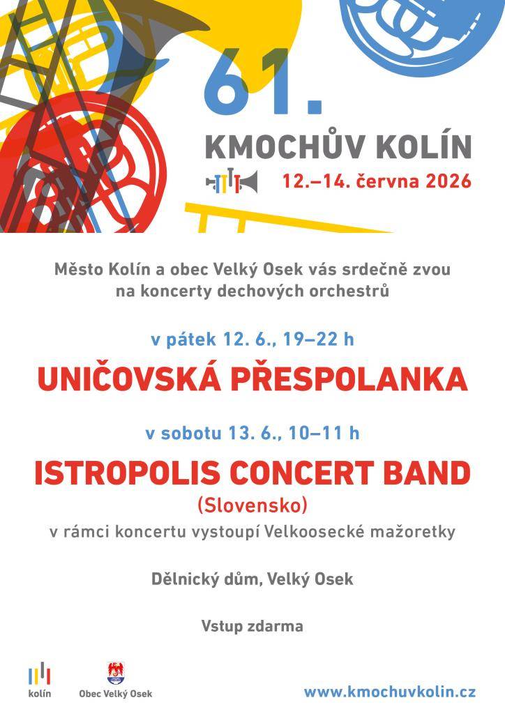 61. ročník Kmochova Kolína ve Velkém Oseku proběhne 12. a 13.6. v Dělnickém domě.