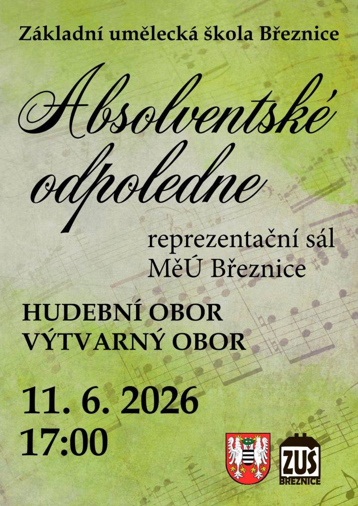 Absolventské odpoledne Základní umělecké školy Březnice představí absolventy hudebního a výtvarného oboru.