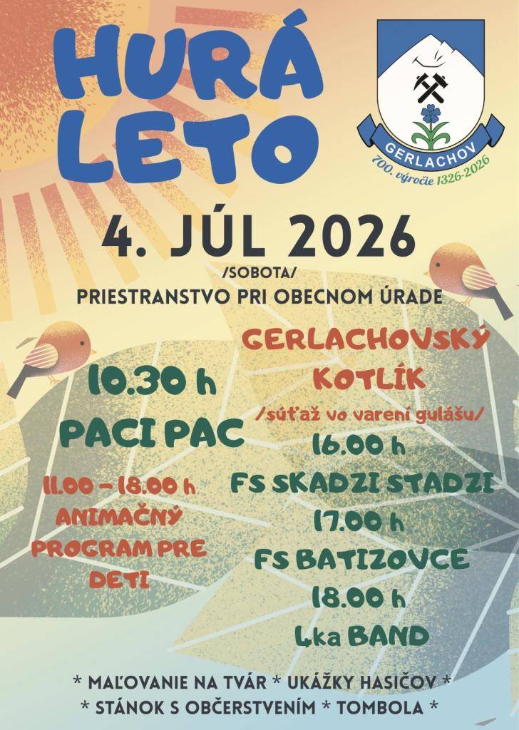 4. júl (sobota) 2026 pri budove Obecného úradu Gerlachov