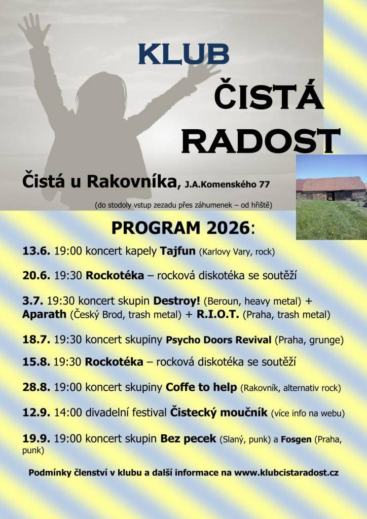 Klub Čistá radost zve všechny na letní sezónu.