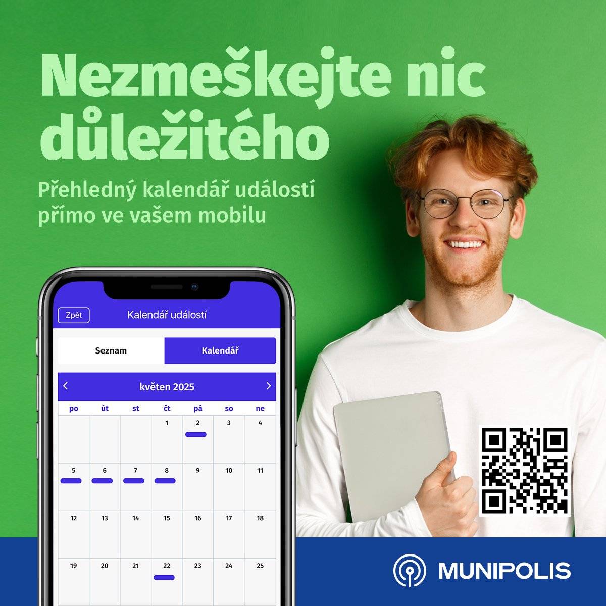 V aplikaci Munipolis se objevila nová funkce - Kalendář akcí. Zde uvidíte pozvánky na nadcházející akce u nás na Veselé a také i jednotlivé svozy odpadů.