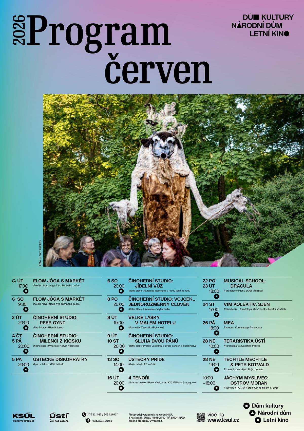 Červnová kulturní nabídka má rozhodně co nabídnout 👍 Mrkněte na přehled programů a vyberte si, kam vyrazíte. Ať už máte chuť na hudbu 🎻, divadlo 🎭 nebo výstavu 🖼️, určitě si vyberete. ✅ Kulturní středisko města Ústí nad Labem ✅ Divadlo města Ústí nad Labem ✅ Činoherní studio ✅ Knihovna Ústeckého kraje ✅ Oblastní muzeum v Ústí nad Labem