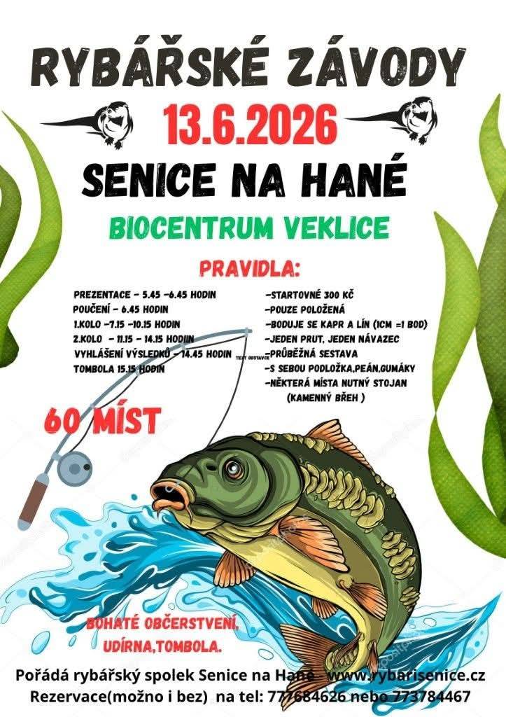 v sobotu 13. června v biocentru Veklice