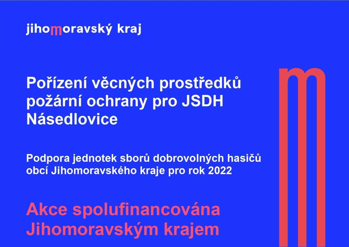 Podpora jednotek sborů dobrovolných hasičů obcí Jihomoravského kraje pro rok 2022