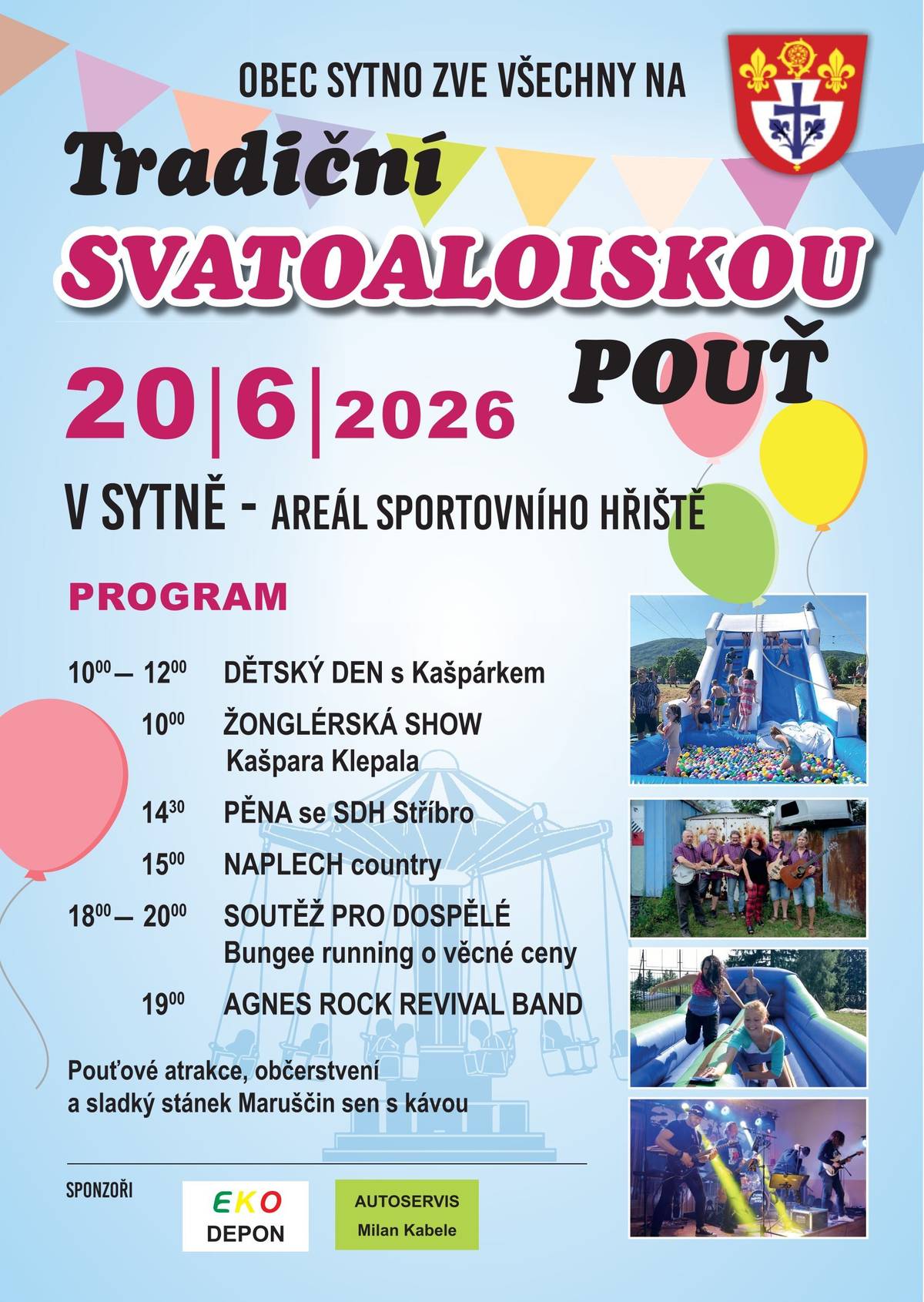 Obec Sytno zve všechny občany a návštěvníky na tradiční svatoaloiskou pouť, která se koná 20. června 2026.