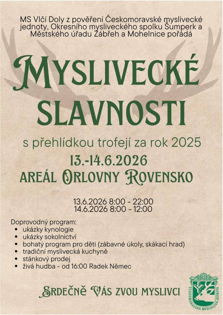 ve dnech 13. - 14.6.2026 v areálu Orlovny Rovensko