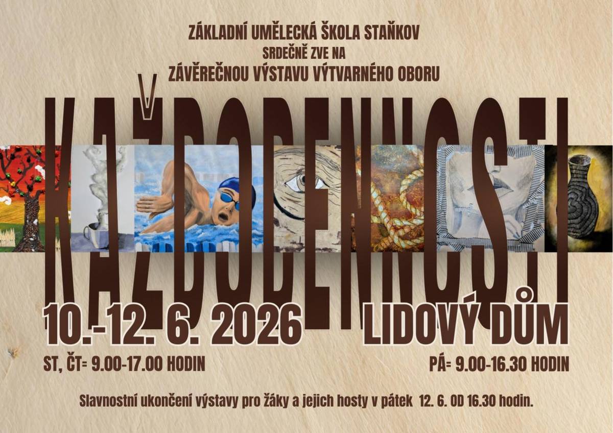 Zveme všechny na každoroční výtvarnou výstavu do Lidového domu.
