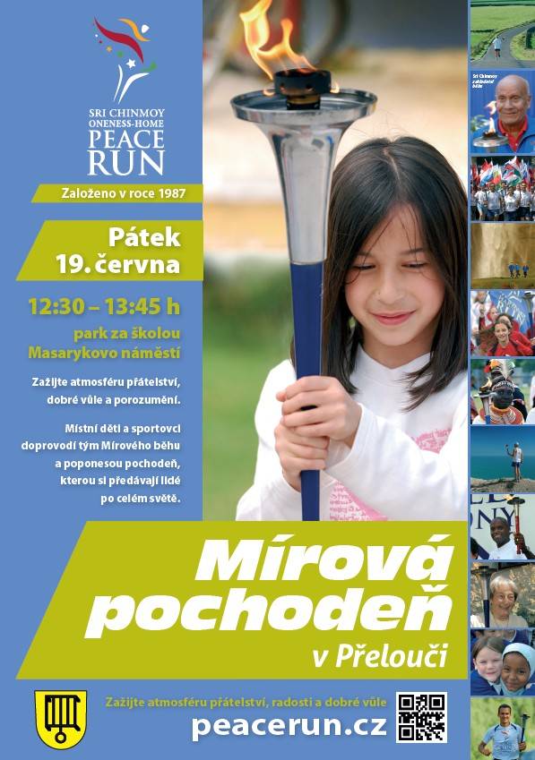 Peace Run je nejdelší štafetový běh s hořící pochodní přes více než 150 zemí světa. V roce 2026 se běží přes Českou republiku od 13. června do 22. června 2026.    Do Přelouče běžci doběhnou v pátek 19. 6. 2026 ve 12,30 hodin a do 13,45 hodin proběhne doprovodný program v parku za školou.