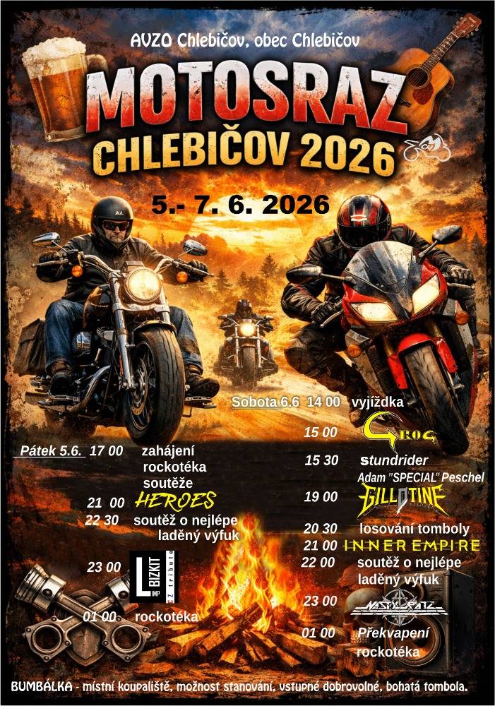V Chlebičově od pátku 5. června do neděle 7. června 2026.