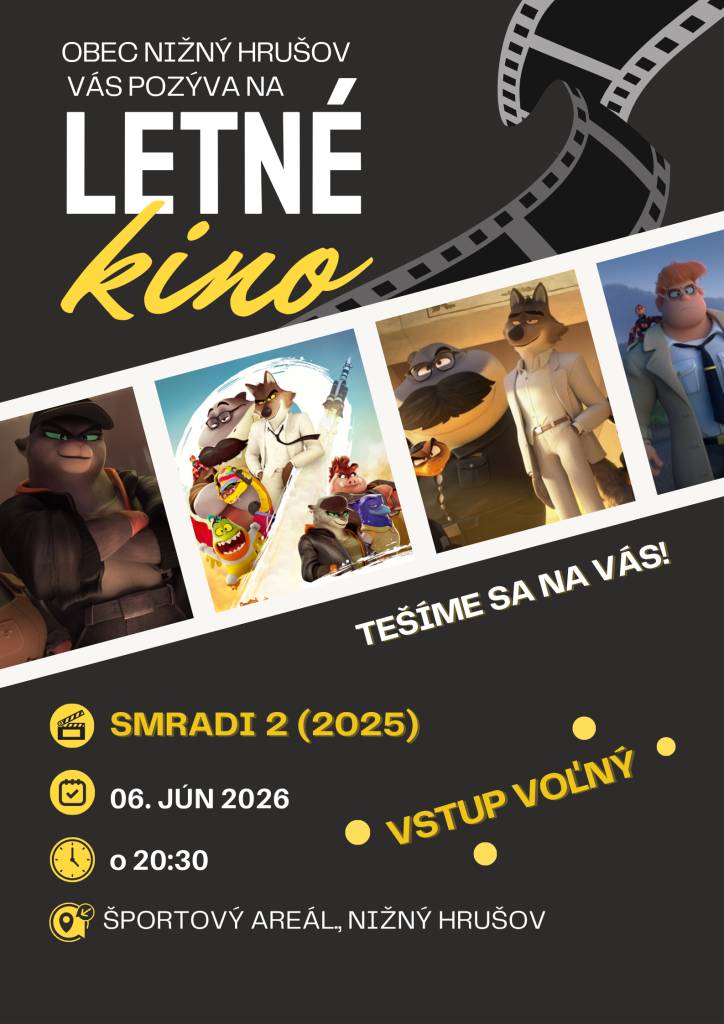 Pozývame všetky deti a mládež do letného kina. Viac info tu.