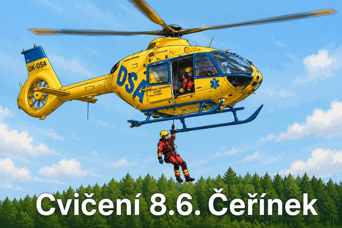 V pondělí 8.6.2026 proběhne plánované cvičení Letecké záchranné služby Kraje Vysočina v lokalitě Čeřínek. Během cvičení bude vrtulník operovat v prostoru vrchní části sjezdovky a směrem na základnu do Jihlavy. Prostor kolem vrchní části sjezdovky bude veřejnosti uzavřen.