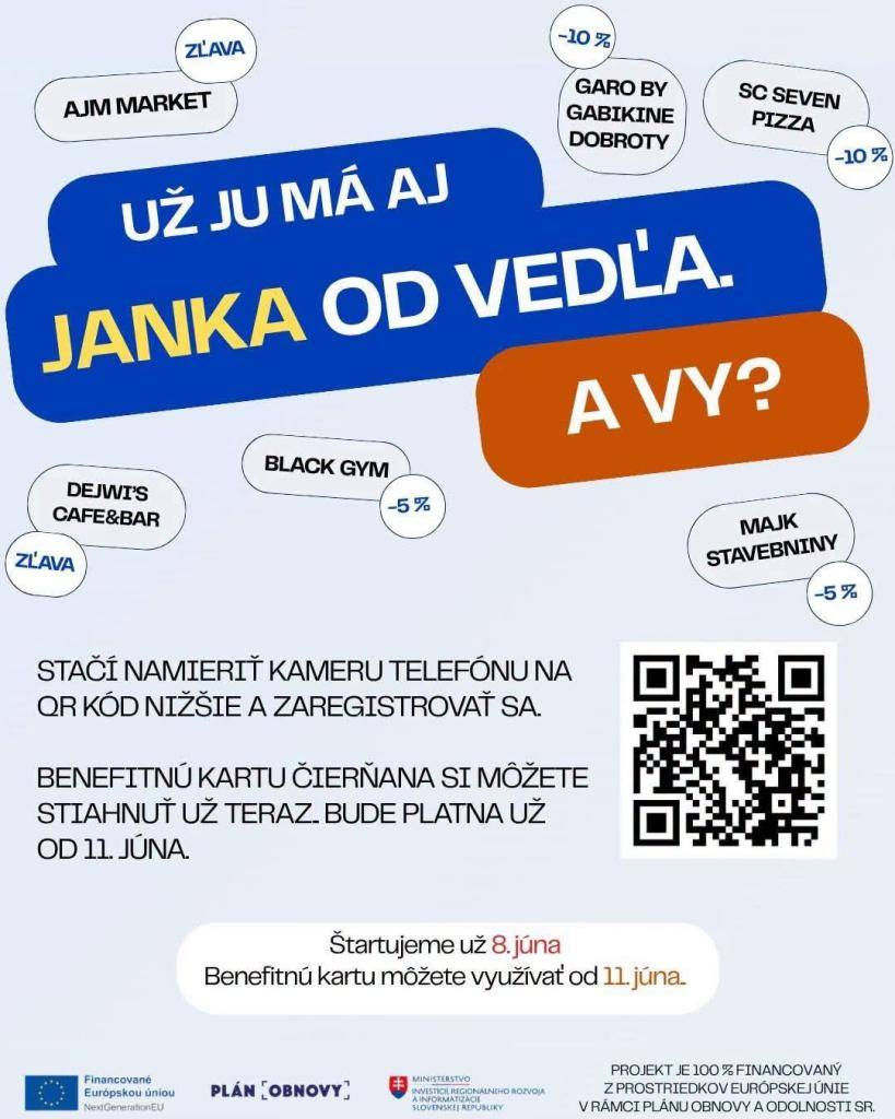 Už čoskoro budú môcť obyvatelia obce Čierne využívať nový portál občana, ktorého súčasťou bude aj benefitná karta občana. Tá prinesie praktické výhody, zľavy a benefity dostupné pre každého registrovaného občana.