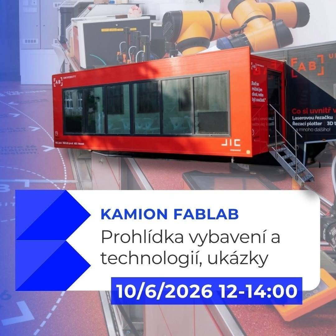 Po velkém úspěchu se do Bystřice vrátil FabLab kamion nadupaný technologiemi. Pokud jste na poslední návštěvě kamionu chyběli, nebo si chcete technologické pecky připomenout, máte jedinečnou šanci. Vstup je ZDARMA, bez registrace. Ukázky jsou vhodné pro všechny generace.   Pro širokou veřejnost se kamion otevře již zítra ve středu 10. 6. od 12:00 do 14:00 na parkovišti u Komunitního centra v Bystřici.    Co vás čeká?  Prohlídka špičkového vybavení a nejnovějších technologií: 3D tiskárny, CNC stroje, laserová řezačka, modelovací frézka, elektronový mikroskop a další Zajímavé ukázky Inspirace pro vaše vlastní nápady a projekty
