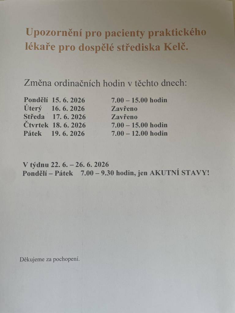 praktického lékaře v Kelči