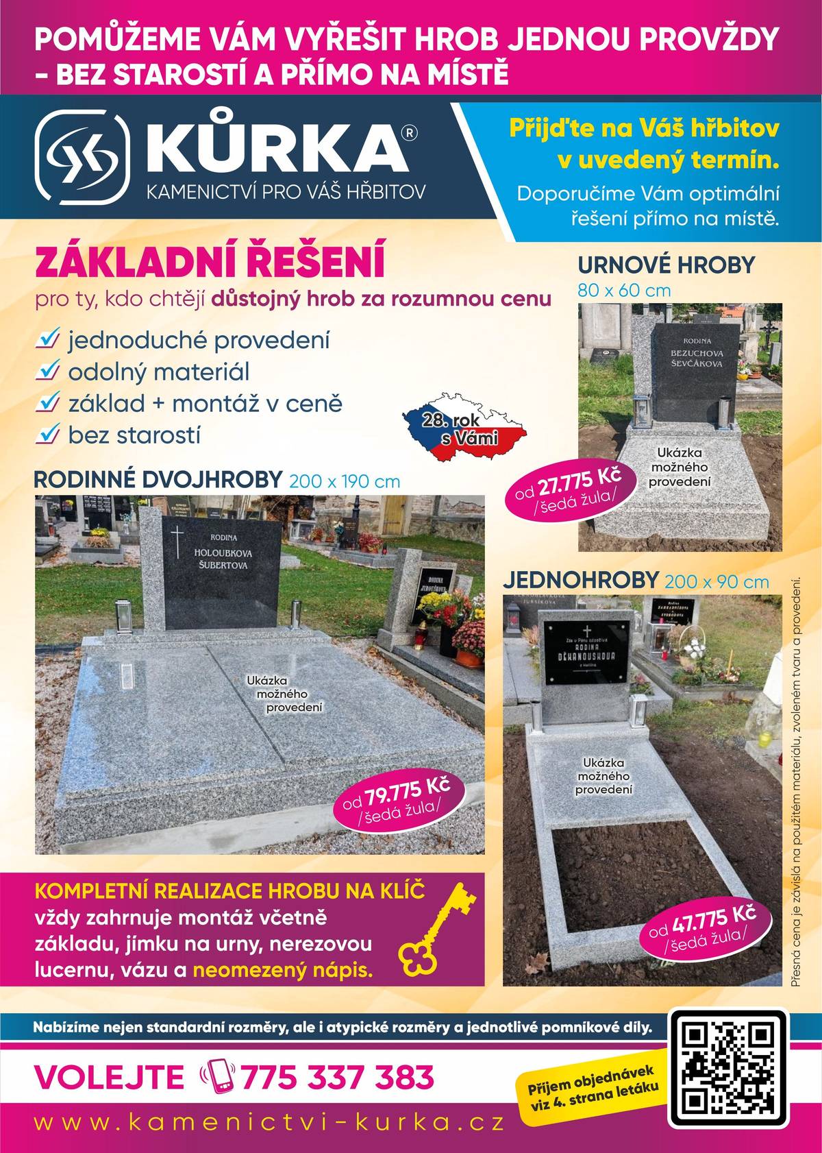 Kamenictví Kůrka bude v pondělí 8.6. a 15.6. na hřbitově v Sázavě, 13:30-13:50. Přijímá objednávky na nové hroby, opravy a rekonstrukce,tel.:775 337 383