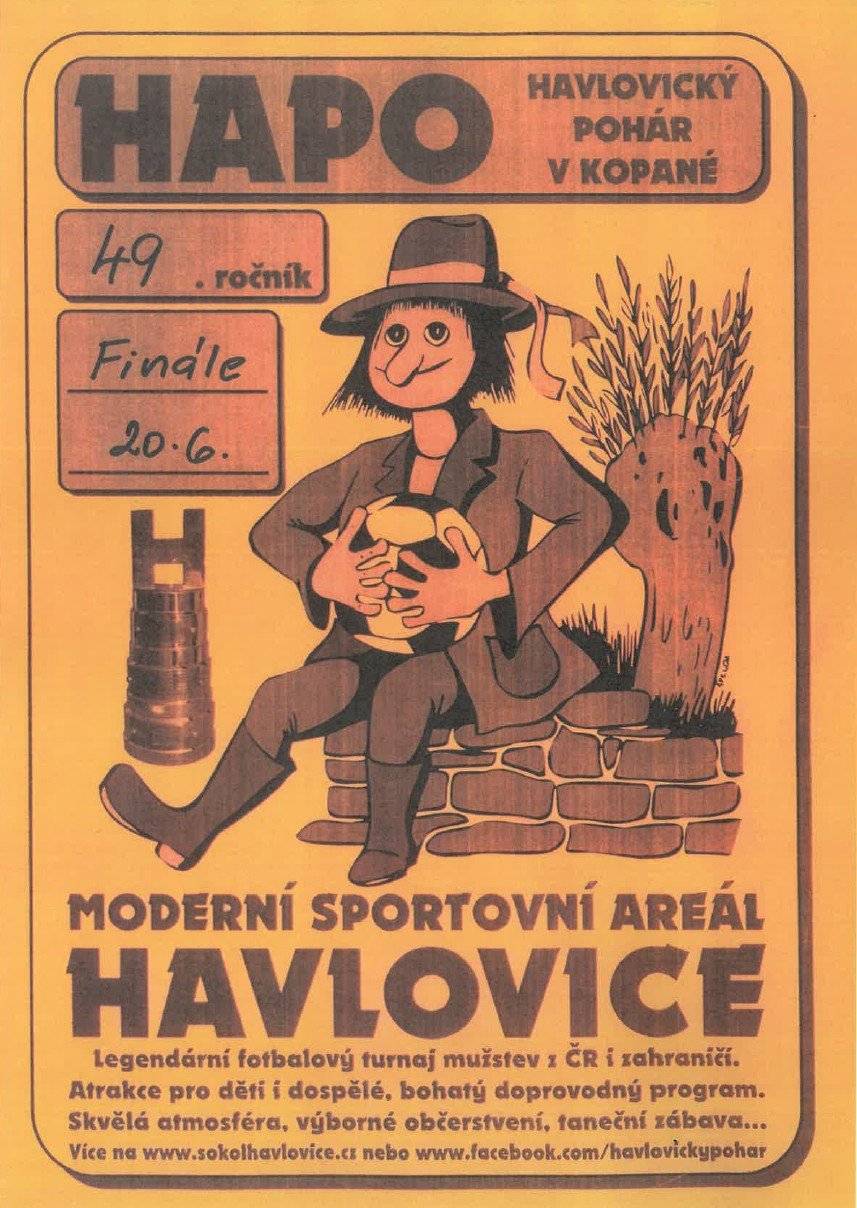 V sobotu 20. června ožije havlovický sportovní areál již 49. ročníkem legendárního poháru v kopané. Těšíme se na vás v Havlovicích! ⚽🏆🎉. Více info na přiloženém plakátku.