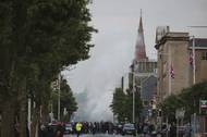 Protestující v severoirském Belfastu