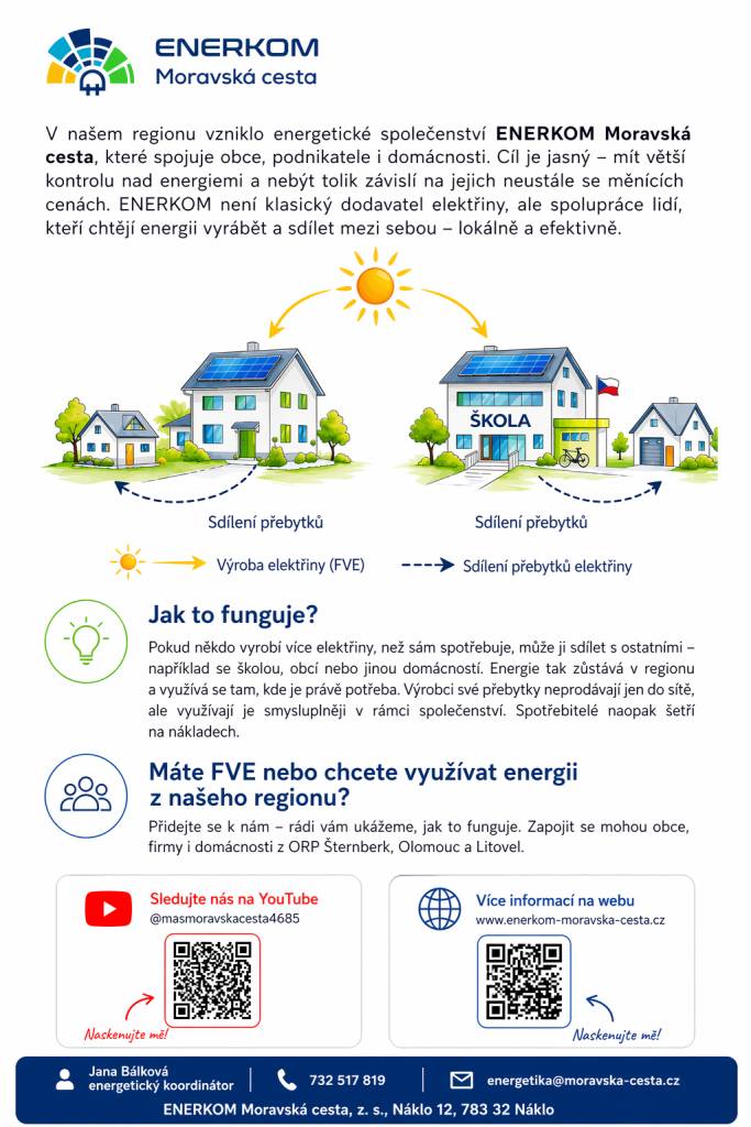 Energetického společenství ENERKOM Moravská cesta.
