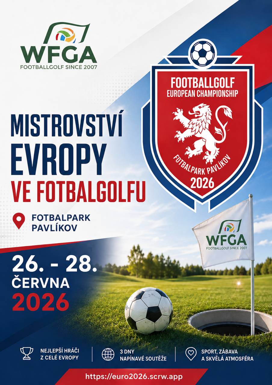 Mistrovství Evropy ve Fotbalgolfu - FotbalPark Pavlíkov ve dnech 26.-28. června 2026