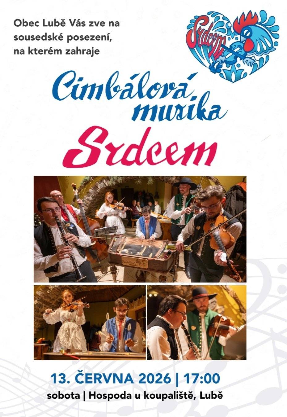 V sobotu 13.6.2026 od 17:00 hod. v hospodě u koupaliště.