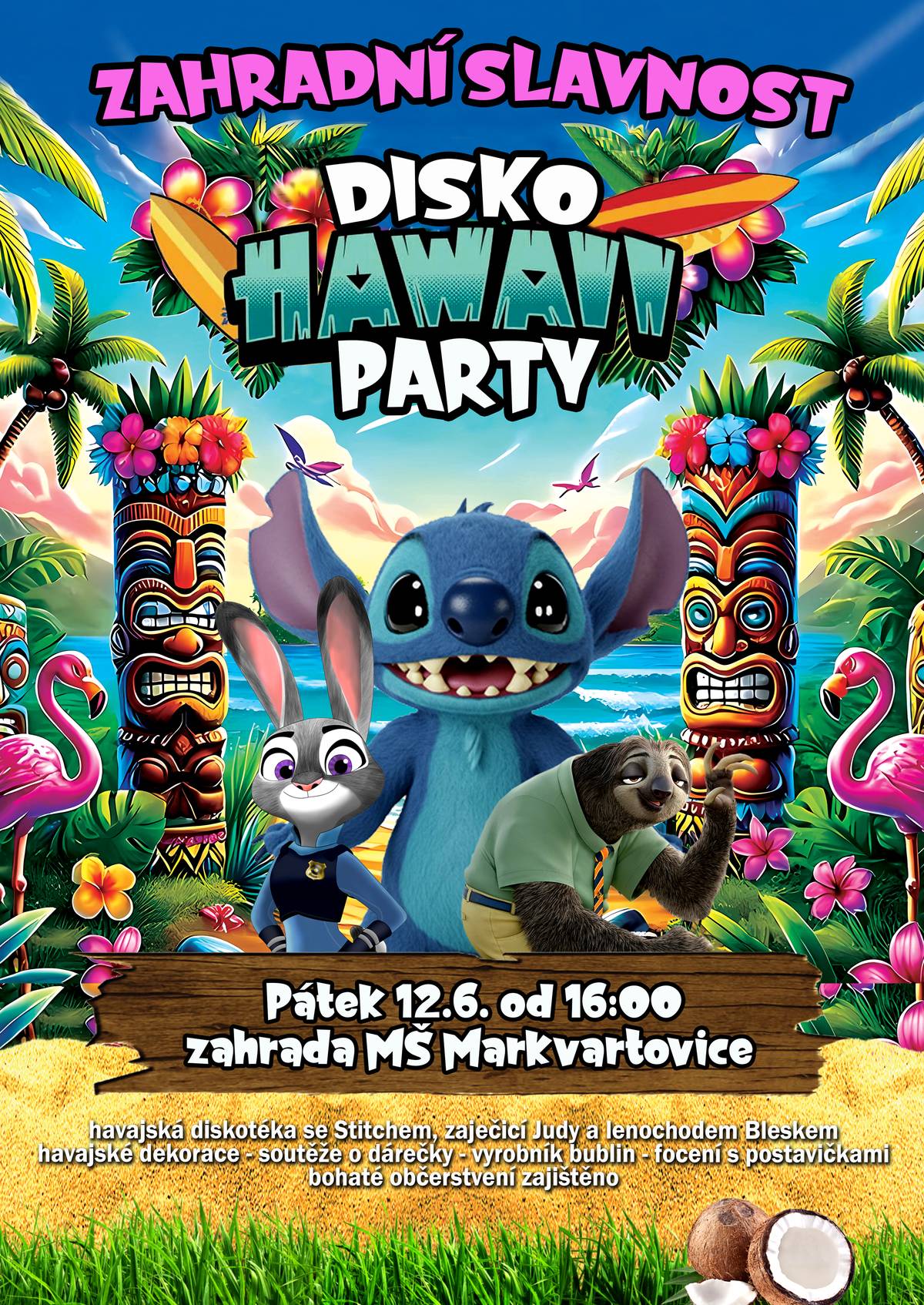 Srdečně zveme všechny rodiče a děti na naši zahradní slavnost! 🎉 Přijďte společně oslavit blížící se léto.😎🌞 Těšíme se na vás tento pátek od 16:00 hod.