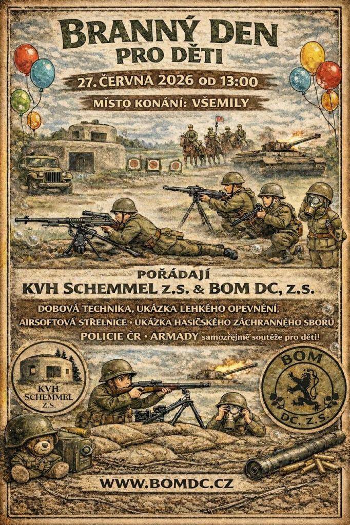 Branný den pro děti 27.6.2026 od 13:00 v obci Všemily