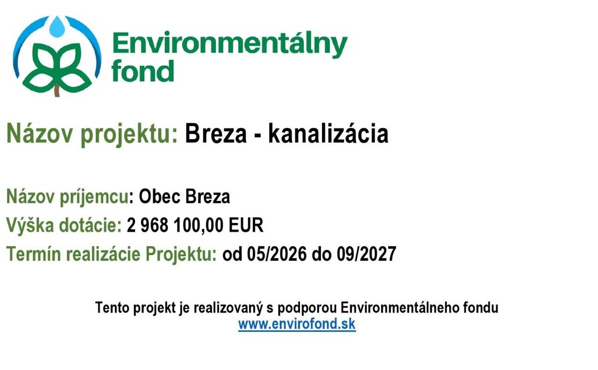 Projekt rieši rozšírenie kanalizácie v obci Breza, ktoré bolo spracované v rámci projektu „Zásobovanie vodou, odkanalizovanie a čistenie odpadových vôd v regióne Orava – Aktivita č.I Námestovo, kanalizácia a ČOV“.
