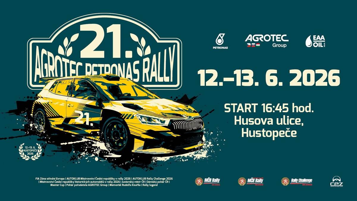 XXI. AGROTEC PETRONAS Rally Hustopeče 2026 se uskuteční ve dnech 12. až 13. června 2026. Tento populární závod, známý jako „rally mezi vinohrady“, se jede jako Memoriál Rudolfa Kouřila a je součástí Autoklub Mistrovství ČR v rally. Centrem celého motoristického dění jsou tradičně jihomoravské Hustopeče.    Základní informace o závodě  Termín: 12. 6. – 13. 6. 2026  Lokalita: Hustopeče a okolí (Jihomoravský kraj)  Pořadatel: Agrotec Autoklub v AČR  Novinka ročníku: Letošní ročník nově zavádí formát Rally Legend. Diváci tak na tratích poprvé uvidí historické závodní speciály v rámci této divácky atraktivní kategorie.  Účast: K závodu je přihlášena přibližně stovka posádek, včetně domácí špičky, jako jsou Jan Kopecký, Dominik Stříteský, Filip Mareš, Erik Cais či Adam Březík.    Přehled rychlostních zkoušek (RZ) Závod nabízí klasický formát s celkem 12 rychlostními zkouškami, které jsou rozděleny do následujících úseků:   RZ 1, 4: Popice RZ 2, 5: Křepice RZ 3, 6: Vlčí dolina – Kurdějov RZ 7, 10: Velké Pavlovice – Němčičky RZ 8, 11: Kurdějov – Horní Bojanovice – Diváky RZ 9, 12: Diváky – Nikolčice   Oficiální časový harmonogram, podrobné mapy diváckých míst a seznamy přihlášených naleznete přímo na oficiálních stránkách  https://www.agrotecrally.cz/