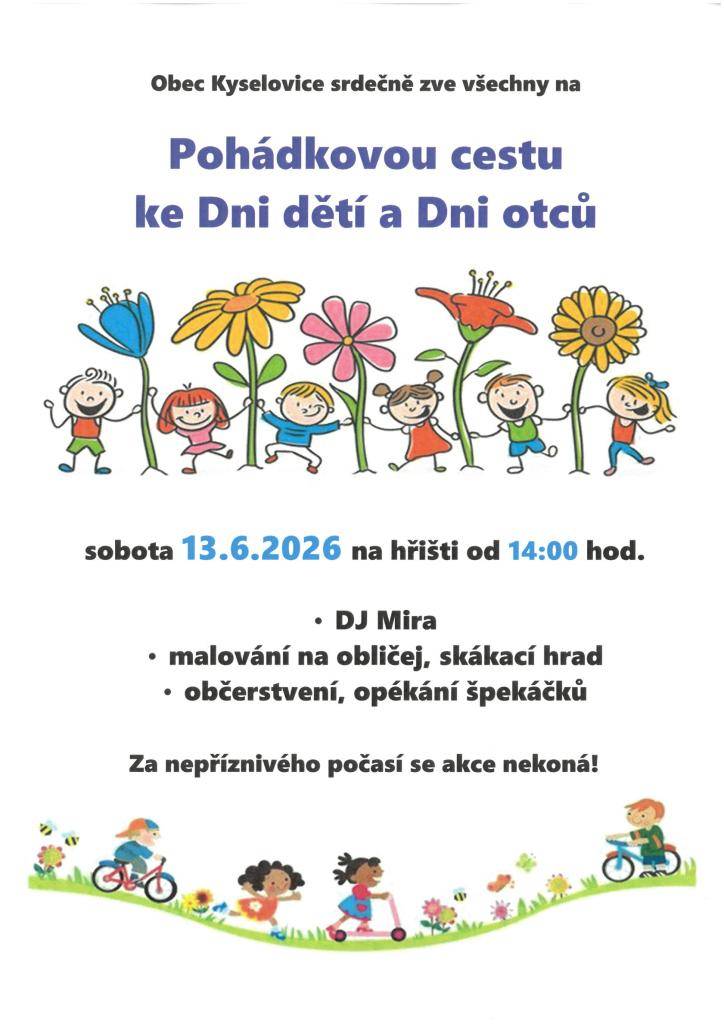 Zveme všechny děti a tatínky