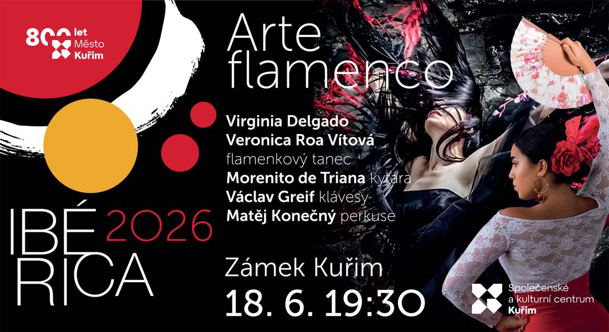 🔥 Festival iberoamerických kultur přijíždí do Kuřimi! Ve čtvrtek 18. června se na nádvoří kuřimského zámku představí španělská tanečnice Virginia Delgado v hudebně-tanečním projektu ARTE FLAMENCO, který diváky provede taneční cestou napříč andaluskými regiony, z nichž každý nese svůj osobitý flamenkový styl. Na jevišti ji doprovodí trojice špičkových flamenkových hudebníků – Morenito de Triana, Matěj Konečný a Václav Greif. Hostem večera bude česko-kolumbijská tanečnice Verónica Roa. 💃 Nenechte si ujít výjimečné setkání s autentickou flamenkovou kulturou pod širým nebem. 🔗 Vstupenky zakoupíte na www.kulturakurim.cz