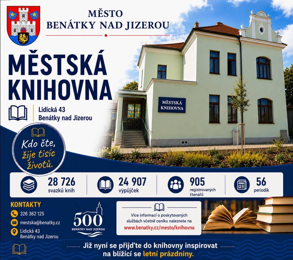 Přijďte se k nám do knihovny inspirovat na blížící se letní prázdniny. V knihovně najdete široký výběr knih – od pohádek pro děti přes dobrodružné příběhy až po romány pro dospělé. Nechybí ani naučná literatura a časopisy pro všechny věkové kategorie...