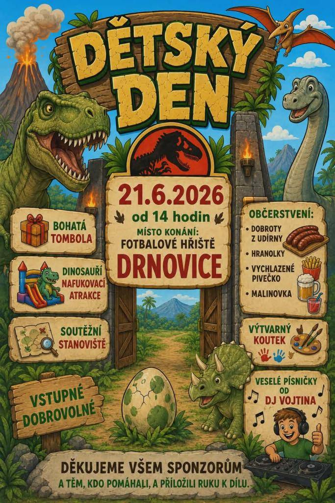 21.6.2026, 14:00, fotbalové hřiště Drnovice