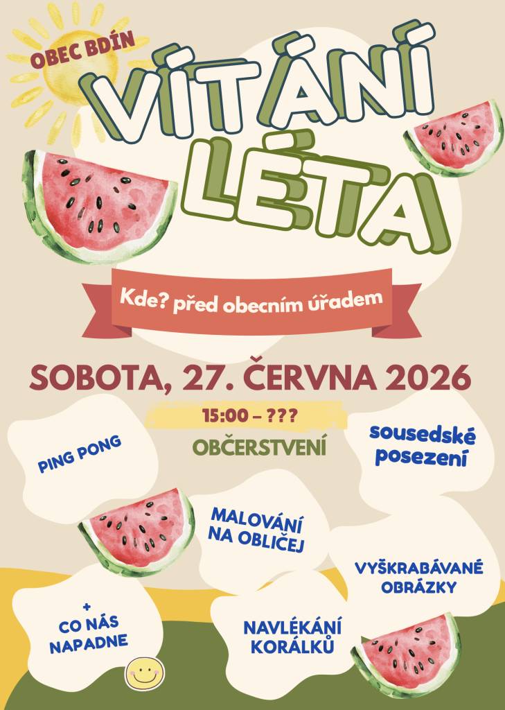 Milí spoluobčané,   již tradičně Vás zveme k přátelskému posezení před OÚ.