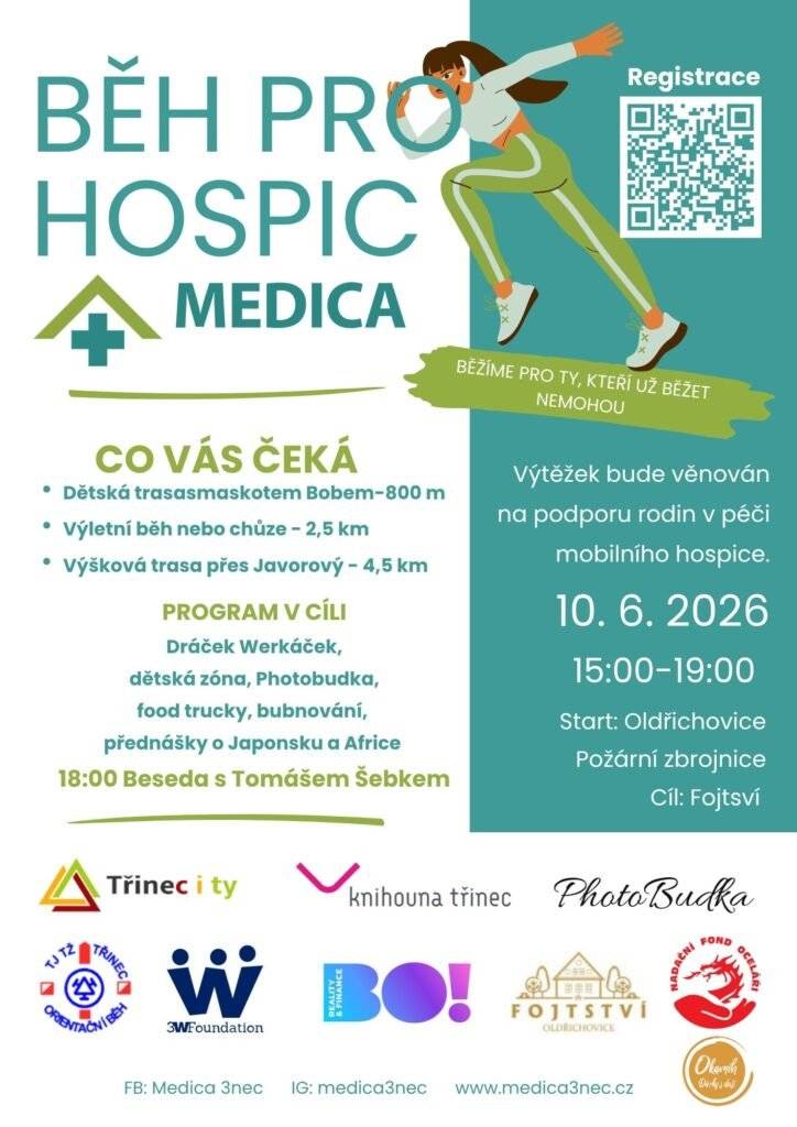 ,,Běžíme pro ty, kteří už nemohou,, - ve středu 10. června 2026 od 15:00 - 19:00, start: Oldřichovice viz. leták