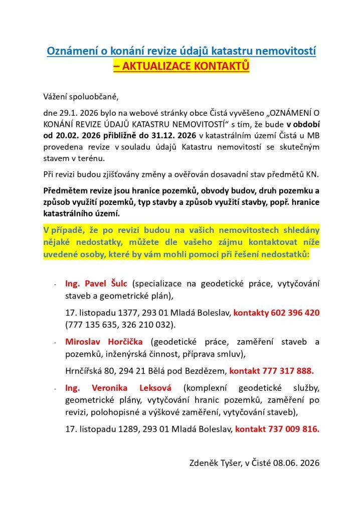 Geodeti pro nesrovnalosti u vašich nemovitostí - kontroly z katastrálního úřadu